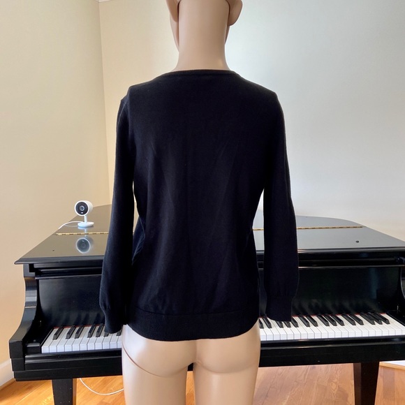 NWT Banana Republic black minimalist cozy classic embellished cardigan/sweater - Picture 8 of 12